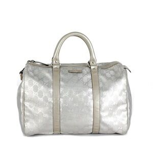 Gucci Boston Bag Silver Metallic Satchel